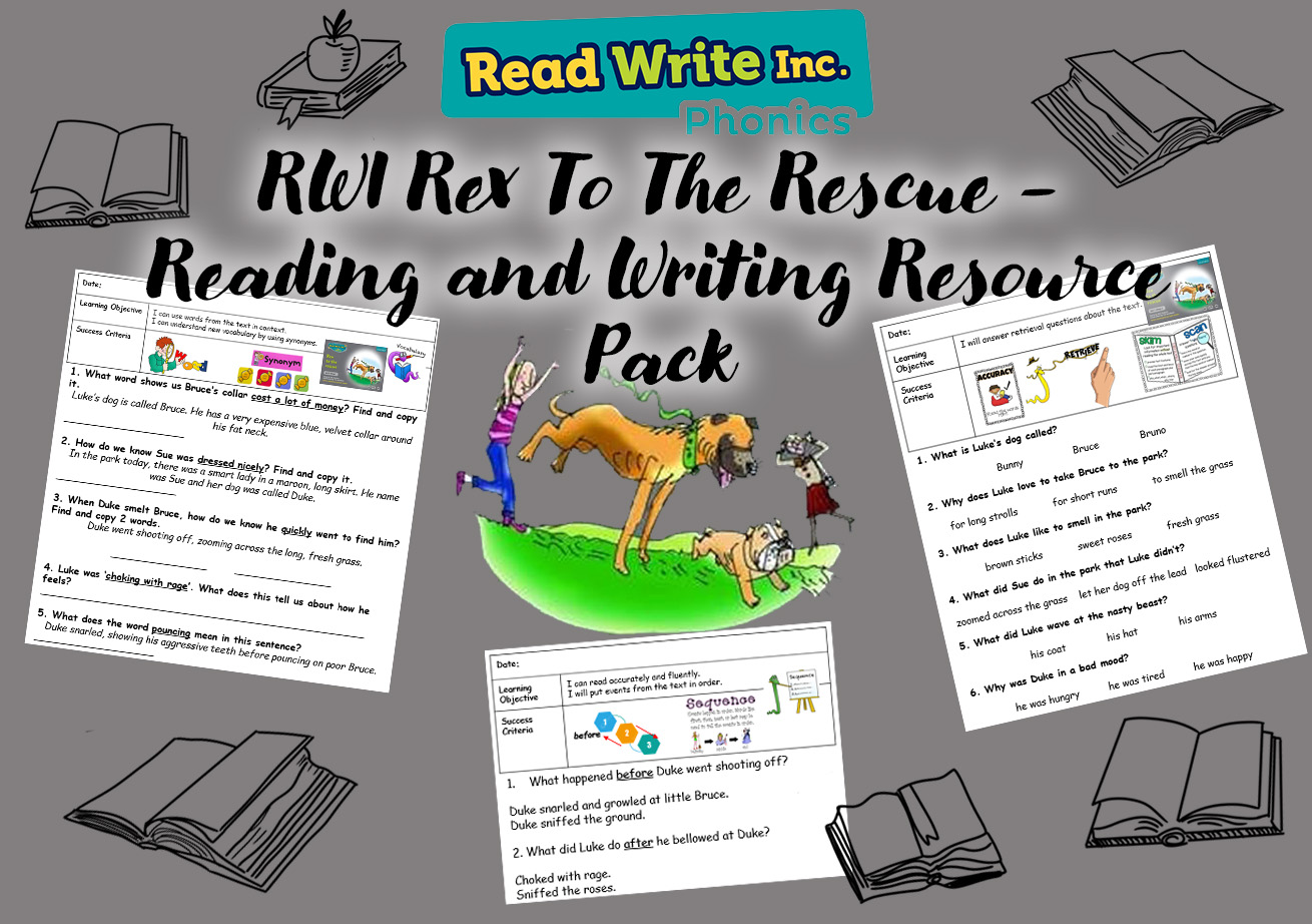 Read Write Inc Rex To The Rescue Reading and Writing Resource Pack Writing4Teachers